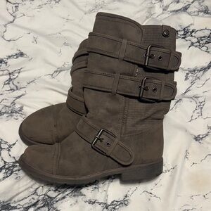 Roxy Dark Brown Buckle Combat Boots